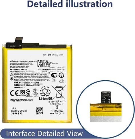 MK50 Battery Compatible with Moto rola Moto One 5G Ace/Moto G 5G Replacement Battery for 2021 XT2113-2, XT2113-5 with Repair Tool kit in Kuwait