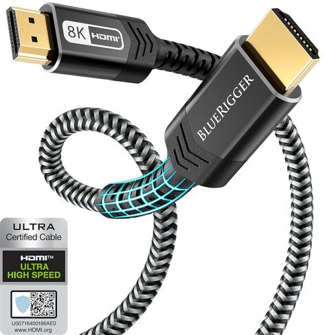 كابل HDMI معتمد من BlueRigger 10K 8K بطول 15 قدم (8K 60 هرتز 4K 120 هرتز 48 جيجابت في الثانية eARC) in Kuwait