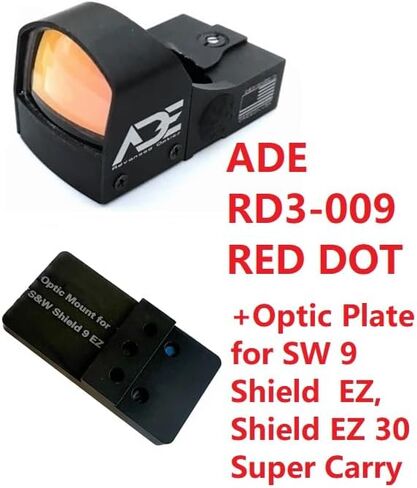 Ade Advanced Optics Crusader RD3-009 Red Dot Sight + لوحة تثبيت بصرية لـ SW MP 9 Shield EZ وShield EZ 30 Super Carry Pistol + حامل Picatinny القياسي in Kuwait