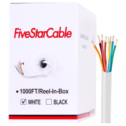 22-6 1000 Ft 22 AWG 6 Conductors Alarm Security Wire 22/6 22-6 Security Cable Alarm Audio Power Bulk Cable White in Kuwait