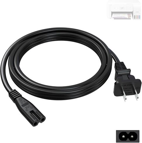 Printer Power Cord for Epson EcoTank ET-2800 ET-8550 ET-2850 ET-2980 ET-3850 ET-4850 ET-15000 ET-2803 ET-2400 ET-4800 ET-8500 XP-5200 XP-4200, for JBL PartyBox 120 320 110 310 200 Speaker 9.8 FT in Saudi Arabia