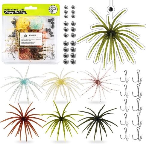 Urchin Bait for Bass Fishing Soft Plastic baits with Lure Box in Kuwait