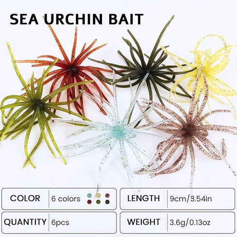 Urchin Bait for Bass Fishing Soft Plastic baits with Lure Box in Kuwait