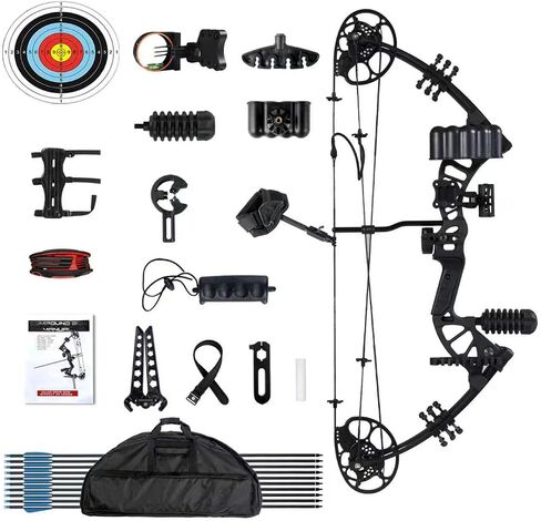 Compound Bow for Youth, Teenagers and Beginners 15-45LBS Draw Weight, Limbs Made in US, Ready to Shoot, Bow and Arrow Set with All The Archery Accessories in Saudi Arabia