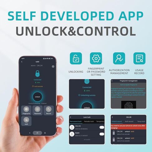SFW Fingerprint Padlock,Bluetooth Pad Locks with Code, Water Resistant Smart Padlocks with Mobile App.Suitable for Gym, Sports Facilities, Bicycles, Schools, Luggage and Lockers in Saudi Arabia