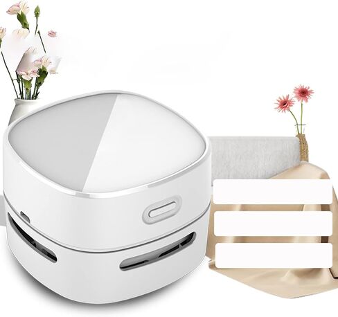 Compact Cordless Mini Table Dust Sweeper Crumb Vacuum Cleaner Long Runtime for Kitchen Pet Owners White in Saudi Arabia
