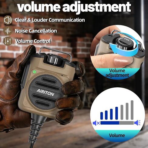 Microphone Handheld Volume Adjustable Speaker AR-158 Rechargeable Shoulder Mic Ham Radio Speaker Mic for Baofeng UV-5R BF-F8HP PRO AR-5RM UV-21R DM-32 for Midland Kenwood Walkie Talkies in Saudi Arabia