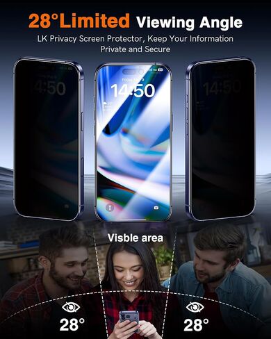 LK 2 Pack for iPhone 17 Pro Max Privacy Screen Protector, Auto Dust Removal in Kuwait