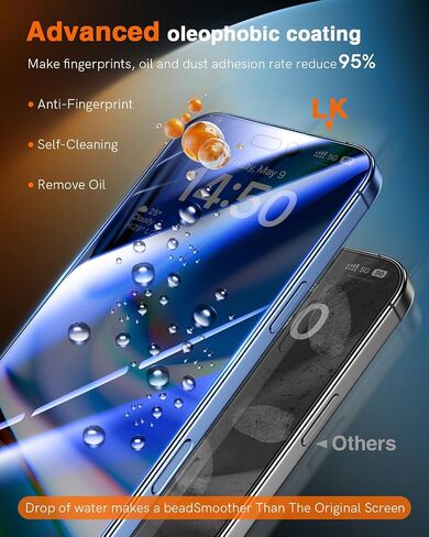 LK 2 Pack for iPhone 17 Pro Max Privacy Screen Protector, Auto Dust Removal in Kuwait