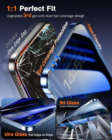 LK 2 Pack for iPhone 17 Pro Max Privacy Screen Protector, Auto Dust Removal in Kuwait