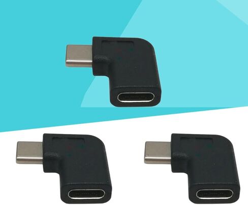 Black USB 3.1 Type C 3 Pcs Male to Female Adapter, 90 Degree Angle in Saudi Arabia