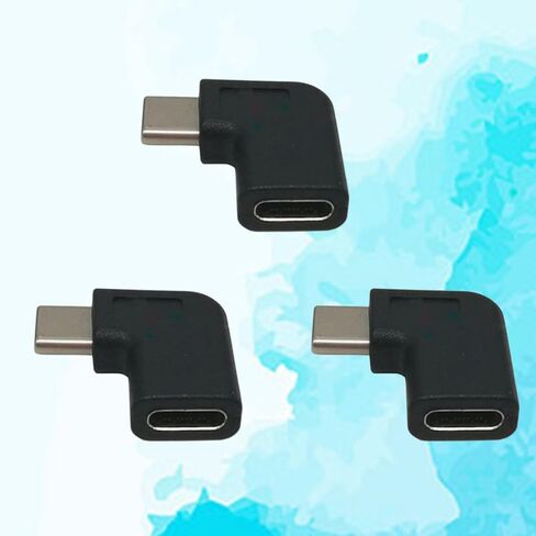 Black USB 3.1 Type C 3 Pcs Male to Female Adapter, 90 Degree Angle in Saudi Arabia