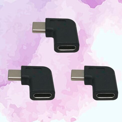 Black USB 3.1 Type C 3 Pcs Male to Female Adapter, 90 Degree Angle in Saudi Arabia