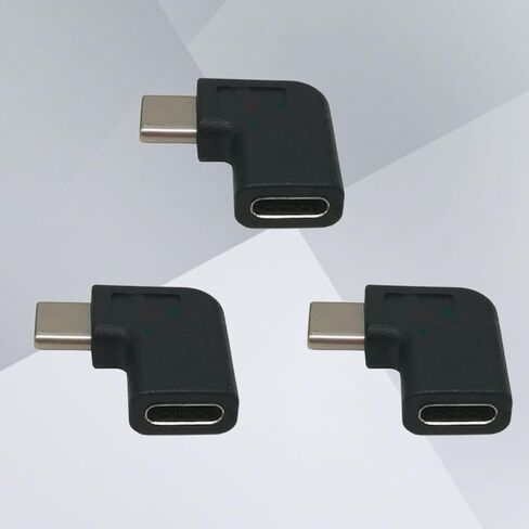Black USB 3.1 Type C 3 Pcs Male to Female Adapter, 90 Degree Angle in Saudi Arabia