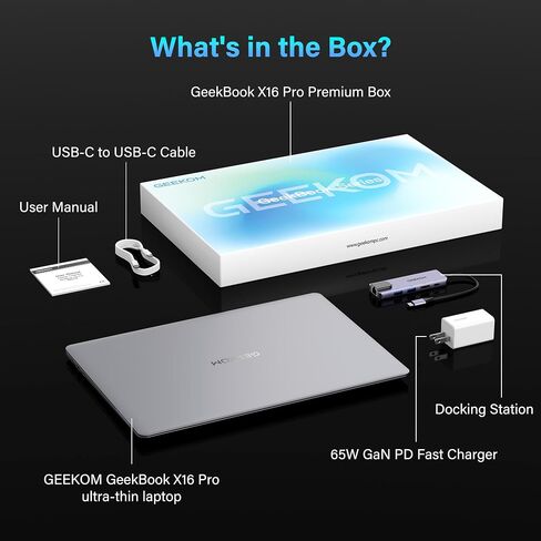 GEEKOM GeekBook X16 Pro Laptop, 16" 2.5K IPS, 2.8 lb Ultra-Light Notebook in Saudi Arabia