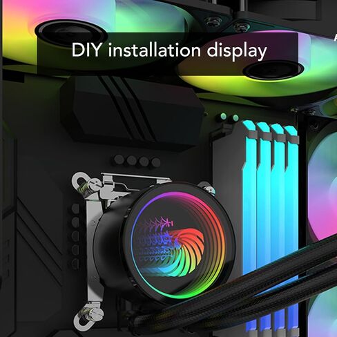 360mm AIO CPU Liquid Cooler, PWM Control CPU Water Cooler with RGB Light, CPU Radiator Fan for LGA 1700/1200/2066/2011-3/2011/1156/1155/1151/1150, AM5/AM4/AM3+ AM2+ FM2+ FM2 in Saudi Arabia