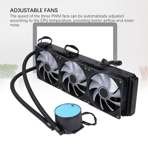 360mm AIO CPU Liquid Cooler, PWM Control CPU Water Cooler with RGB Light, CPU Radiator Fan for LGA 1700/1200/2066/2011-3/2011/1156/1155/1151/1150, AM5/AM4/AM3+ AM2+ FM2+ FM2 in Saudi Arabia