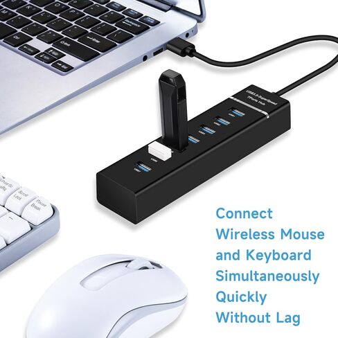 7-Port USB Hub, YaimhSound 6 Port USB Hub, USB to Multiple USB, USB 3.0 2.0 in Saudi Arabia