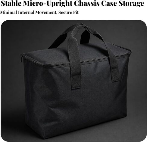 Desktop Computer Case with Shock Absorbing Padding and Adjustable Divider for Pc Components Accessories Suitable for Office Commute in Kuwait