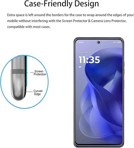 [2+2 Pack Tempered Glass Film For Motorola Moto G (2025) Screen Protector 2-Pack with Camera Lens Protector 2-Pack in Saudi Arabia