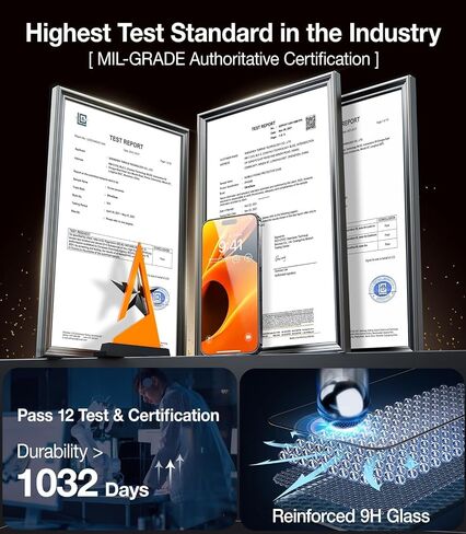 واقي شاشة UltraGlass Unbreak TOP 9H+ زجاجي لهاتف iPhone 16 Pro [مضاد للوهج بنسبة 100% ومقاوم للكسر من الدرجة العسكرية] واقي شاشة 16 Pro من الزجاج المقوى تغطية كاملة، أطول متانة 16Pro، عبوة واحدة in Kuwait