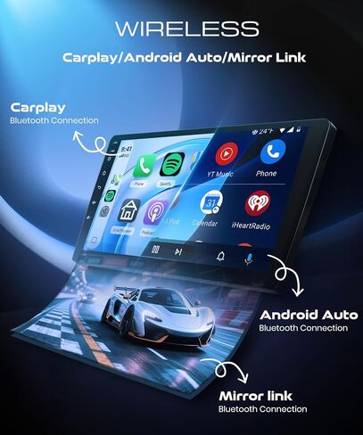 8 Core 6G+128G Android Car Stereo for Ford Escape 2013-2019 with Wireless CarPlay Android Auto, 9" Touchscreen Car Radio Mirror Link GPS WiFi Bluetooth FM RDS DSP EQ SWC Backup Camera in Kuwait