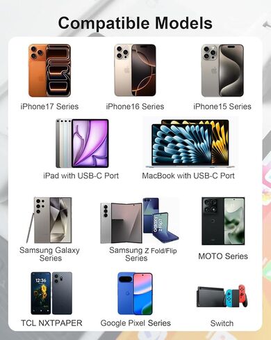 كابل 3FT USB C إلى USB C، 2 حزمة سلك CarPlay لشاحن من النوع C لهاتف iPhone 17/16 in Kuwait