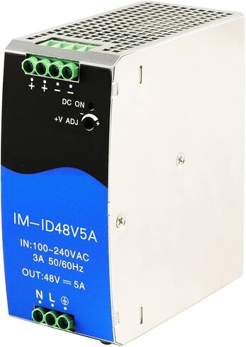 Industrial DIN-Rail Power Supply Single Output 48VDC 5A Power Adapter Total Power 240W Extreme Operating Temp Range -40° – 70°C (-40° – 158°F) UL Approved in Saudi Arabia
