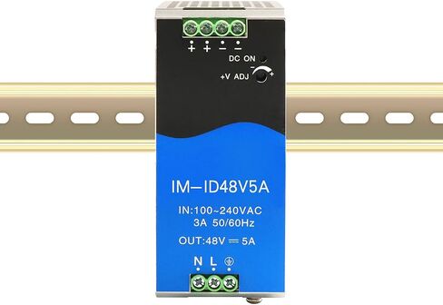 Industrial DIN-Rail Power Supply Single Output 48VDC 5A Power Adapter Total Power 240W Extreme Operating Temp Range -40° – 70°C (-40° – 158°F) UL Approved in Saudi Arabia