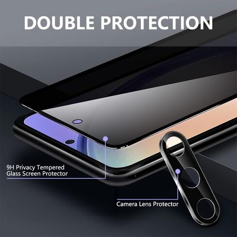 【2+2 pack】Prybaw for Samsung Galaxy A57 5G Privacy Screen Protector with Phone Camera Lens Protector ,Anti Spy Tempered Glass Film,9H,Anti-Scratch Case Friendly Accessories Protector de Pantalla A57,Easy Install in Saudi Arabia