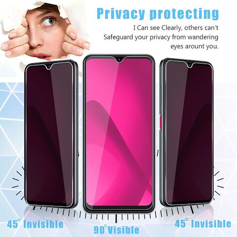 2 Pack for T-Mobile Revvl 8 Pro Privacy Tempered Glass Screen Protector, 9H Anti Spy Private Film, Anti-Scratch, Case Friendly For T-Mobile Revvl 8 Pro 5G (2025). in Saudi Arabia