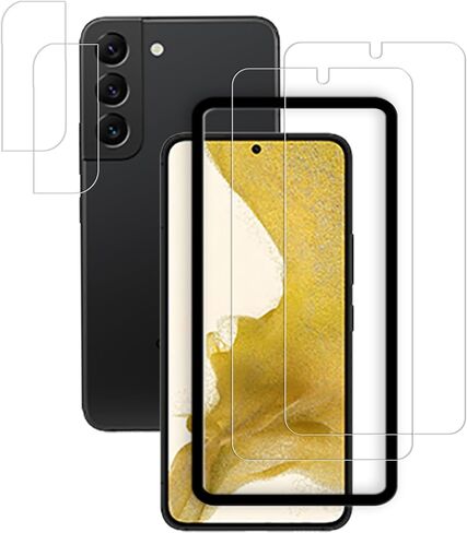 Screen Protector For Samsung Galaxy S22+ / S22 Plus Tempered Glass 2-Pack Camera Lens Protector Film 2-Pack With Easy Alignment Tool in Saudi Arabia
