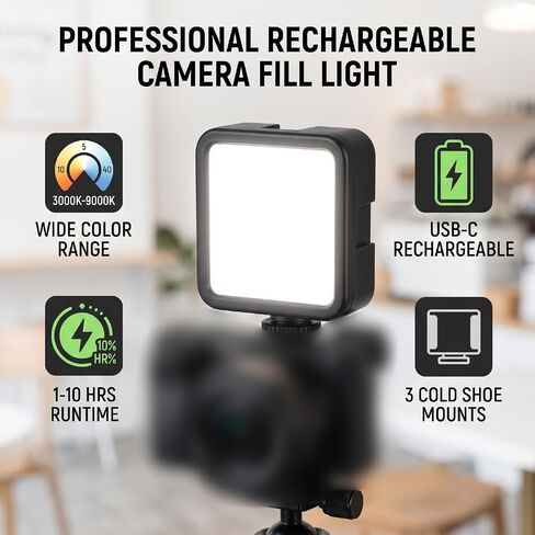 Cryfokt Rechargeable LED Video Light with Cold Shoe Mount in Saudi Arabia