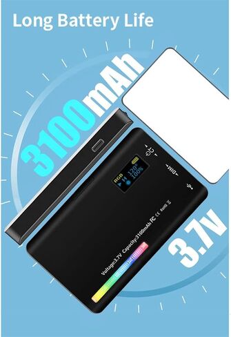 RGB LED Video Light Photography Fill Camera Lighting Panel CRI95+ 2500-9000K LCD Display Cold Shoe for Live Streaming DSLR in Saudi Arabia