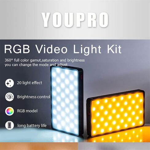 RGB LED Video Light Photography Fill Camera Lighting Panel CRI95+ 2500-9000K LCD Display Cold Shoe for Live Streaming DSLR in Saudi Arabia