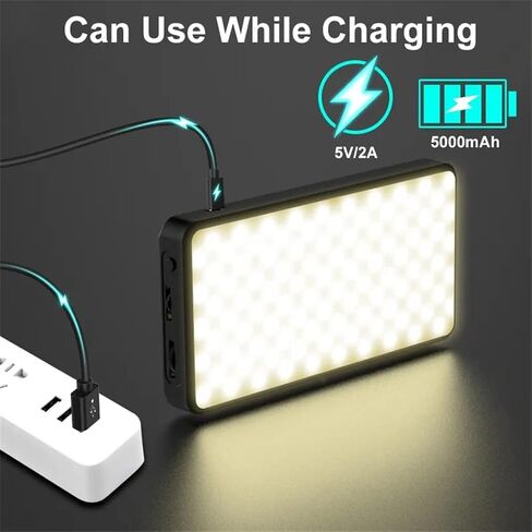 RGB Full Color LED Video Light 2500K-9000K 800LUX Magnetic Mini Fill Extend 3 Cold Shoe 2000mAh Type-c Port in Saudi Arabia