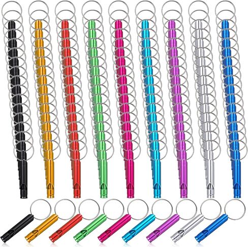 120 Pieces Aluminum Emergency Whistle, Kids Safety Whistle With Keychain, Whistles For Adults Emergency, 6 Colors Hiking Whistle Survival Whistle, For Camping, Hiking, Boating, Hunting, Fishing in Kuwait