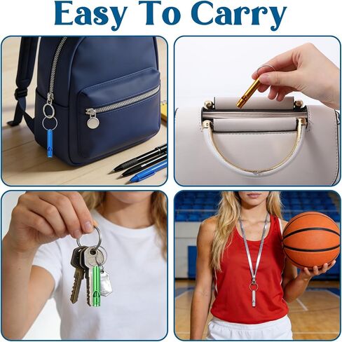 120 Pieces Aluminum Emergency Whistle, Kids Safety Whistle With Keychain, Whistles For Adults Emergency, 6 Colors Hiking Whistle Survival Whistle, For Camping, Hiking, Boating, Hunting, Fishing in Kuwait
