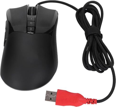 Gaming Wired Mouse with 10000 DPI Adjustable Accuracy, Ergonomic Design, RGB Lighting, and Flexible Buttons for Office and Home Use in Saudi Arabia