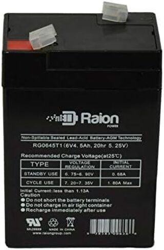 Raion Power RG0645T1 6V 4.5Ah Replacement SLA Emergency Light Battery for Astralite 20-0008 - 8 Pack in Kuwait