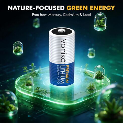 Voniko CR123A Premium Batteries 4 Pack – Photo Battery – 3 Volt 123 Battery 15 Years Shelf Life, Non-Rechargeable in Saudi Arabia