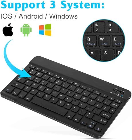 Quiet Wireless Connectivity (only if not actually Bluetooth certified) Keyboard and Mouse Combo, Ergonomic Rechargeable Set for iPad Pro M4/M2, Air M3 13/11-inch, iPad 10th Gen, Mini 7 | Low... in Saudi Arabia