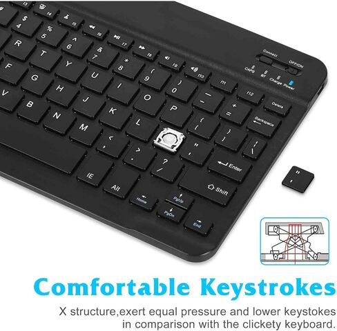 Quiet Wireless Connectivity (only if not actually Bluetooth certified) Keyboard and Mouse Combo, Ergonomic Rechargeable Set for iPad Pro M4/M2, Air M3 13/11-inch, iPad 10th Gen, Mini 7 | Low... in Saudi Arabia