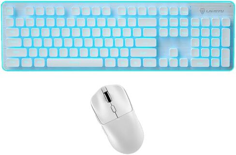 Rechargeable Wireless Keyboard and Mouse Combo - White in Saudi Arabia