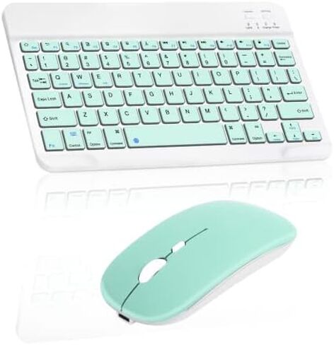 Wireless Keyboard and Mouse Combo, Multi-Device Wireless Connectivity (only if not actually Bluetooth certified) RGB Backlit Keyboard for PC, Mac, Laptop, Samsung Galaxy S25 S24 S23 Ultra Pl... in Saudi Arabia