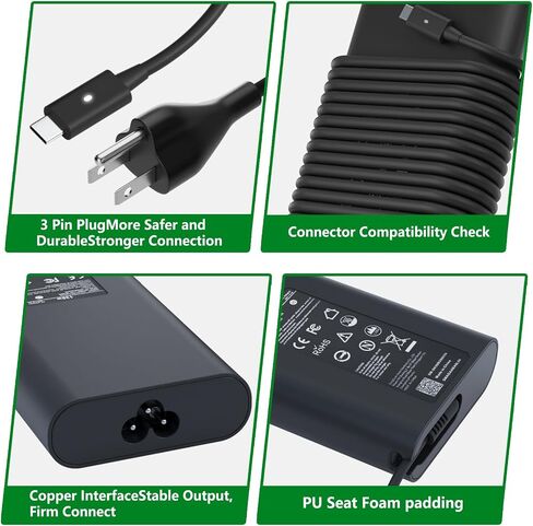130W USB C Laptop Charger Compatible with Dell Computer XPS 15 17/Precision in Saudi Arabia