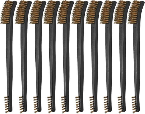 Guyuyii 10 Pack 7 Inch Brass Double-Ended Gun Brushes with Plastic Handles in Kuwait