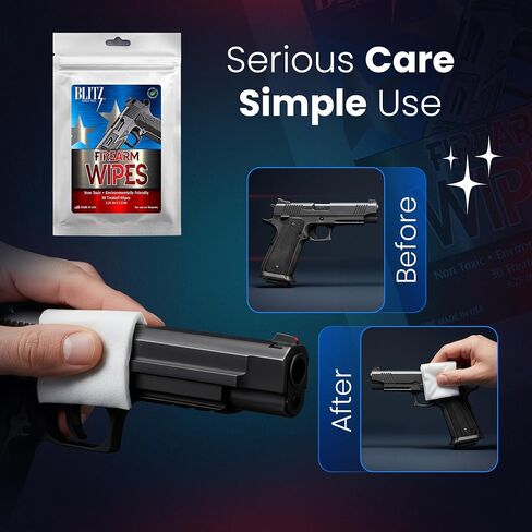 Blitz Firearm Cleaning Wipes, Biodegradable CLP Cloth Gun Wipes, 30 Count in Saudi Arabia