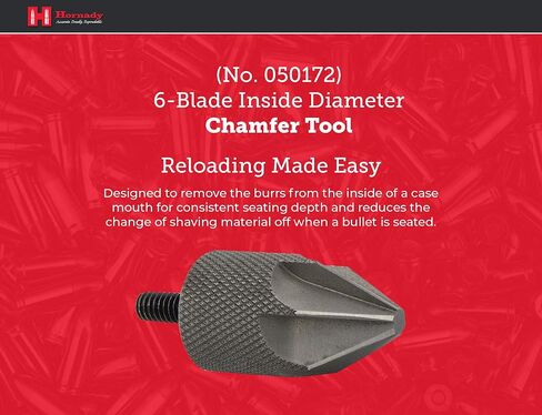 Hornady 6 Blade Inside Diameter Chamfer Tool 050172 - Case Prep Reloading Tool Removes Burrs from Case Mouths for Accurate Bullet Seating -Chamfer Tool bit is Threaded 8-32 to Use with Case Prep Tools in Saudi Arabia