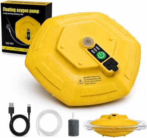 Portable Floating Minnow Bucket Aerator, UFO Stable Buoyancy Design Magnetic Charging Oxygenator, 3 Modes Long Runtime Waterproof Aerator for Boat Ice Sea Fishing in Saudi Arabia